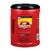 Folgers&nbsp;&nbsp;ground coffee classic roast, medium, rich, pure taste, makes 380 6-oz cups Full-Size Picture